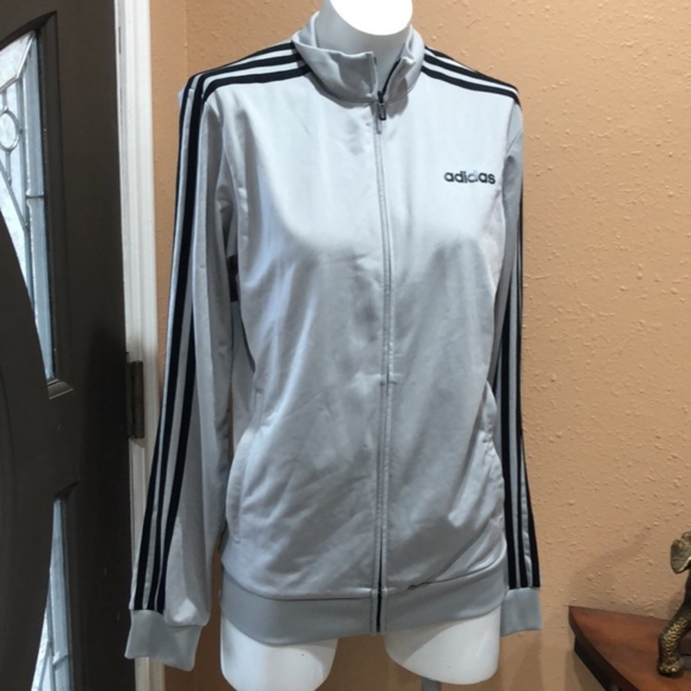 Adidas Gray Full Zip Performance Jacket - image 2